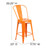 Flash Furniture CH-31320-24GB-OR-GG Orange Galvanized Steel Counter Height Bar Stool
