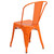 Flash Furniture CH-31230-OR-GG Orange Stackable Galvanized Steel Drain Holes in Seat Stacking Side Chair