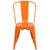Flash Furniture CH-31230-OR-GG Orange Stackable Galvanized Steel Drain Holes in Seat Stacking Side Chair
