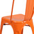 Flash Furniture CH-31230-OR-GG Orange Stackable Galvanized Steel Drain Holes in Seat Stacking Side Chair