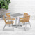 Flash Furniture TLH-ALUM-32SQ-020BGECHR4-GG Beige Steel Square Table Set with 4 Chairs