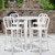 Flash Furniture CH-51090BH-4-30VRT-WH-GG 30" Dia. x 41" H White Metal Round Bar Height Table and 4 Bar Stool Set