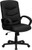 Flash Furniture GO-977-1-BK-LEA-GG Black Bonded Leather Padded Arms Mid Back Design Swivel Task/Office Chair