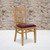 Flash Furniture XU-DGW0008VRT-NAT-BURV-GG Vertical Wood Slat Back Burgundy Vinyl Upholstered Seat Hercules Series Restaurant Chair