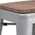 Flash Furniture CH-31320-24-SIL-WD-GG Silver Textured Wood Seat With Galvanized Steel Counter Height Backless Bar Stool