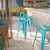 Flash Furniture ET-BT3503-30-CB-GG 30.25" H Crystal Teal / Blue Galvanized Steel with Drain Hole Seat Bar Stool