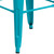 Flash Furniture ET-BT3503-30-CB-GG 30.25" H Crystal Teal / Blue Galvanized Steel with Drain Hole Seat Bar Stool