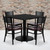 Flash Furniture MD-0008-GG 36" Dia. x 30" H Black Laminate Finish Square Table Set with 4 Chairs