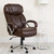 Flash Furniture GO-2092M-1-BN-GG Brown Bonded Leather Padded Arms High Back Design Hercules Series Big & Tall Executive Swivel Office Chair