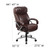 Flash Furniture GO-2092M-1-BN-GG Brown Bonded Leather Padded Arms High Back Design Hercules Series Big & Tall Executive Swivel Office Chair