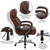 Flash Furniture GO-2092M-1-BN-GG Brown Bonded Leather Padded Arms High Back Design Hercules Series Big & Tall Executive Swivel Office Chair