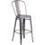 Flash Furniture XU-DG-TP001B-30-GG 30-1/2"H Silver With Clear Coat Finish Galvanized Steel With Vertical Slat Back Bar Stool