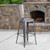 Flash Furniture XU-DG-TP001B-30-GG 30-1/2"H Silver With Clear Coat Finish Galvanized Steel With Vertical Slat Back Bar Stool