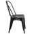 Flash Furniture ET-3534-BK-GG Distressed Metal Black Drain Holes in Seat Chair