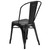 Flash Furniture ET-3534-BK-GG Distressed Metal Black Drain Holes in Seat Chair
