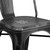 Flash Furniture ET-3534-BK-GG Distressed Metal Black Drain Holes in Seat Chair