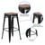 Flash Furniture CH-31320-30-BK-WD-GG Black Textured Wood Seat With Galvanized Steel Backless Bar Stool