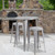 Flash Furniture CH-51090BH-2-30SQST-SIL-GG 30" Dia. x 41" H Silver Metal Round Bar Height Table and 2 Bar Stool Set