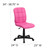 Flash Furniture GO-1691-1-PINK-GG Pink Vinyl Armless Mid Back Design Swivel Task Chair