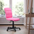 Flash Furniture GO-1691-1-PINK-GG Pink Vinyl Armless Mid Back Design Swivel Task Chair