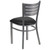 Flash Furniture XU-DG-60401-BLKV-GG Metal Cutout Slat Back Black Vinyl Upholstered Seat Hercules Series Restaurant Chair