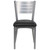 Flash Furniture XU-DG-60401-BLKV-GG Metal Cutout Slat Back Black Vinyl Upholstered Seat Hercules Series Restaurant Chair