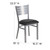 Flash Furniture XU-DG-60401-BLKV-GG Metal Cutout Slat Back Black Vinyl Upholstered Seat Hercules Series Restaurant Chair