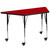 Flash Furniture XU-A3060-TRAP-RED-T-A-CAS-GG 57.5" W x 26.25" D x 22.25" - 30.37" Adjustable Height Trapezoid Red Activity Table