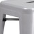 Flash Furniture CH-31320-30-SIL-GG Silver Galvanized Steel Drain Hole In Seat Backless Bar Stool