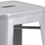 Flash Furniture CH-31320-30-SIL-GG Silver Galvanized Steel Drain Hole In Seat Backless Bar Stool
