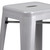 Flash Furniture CH-31320-30-SIL-GG Silver Galvanized Steel Drain Hole In Seat Backless Bar Stool