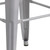 Flash Furniture CH-31320-30-SIL-GG Silver Galvanized Steel Drain Hole In Seat Backless Bar Stool