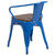 Flash Furniture CH-31270-BL-WD-GG 21.5" W x 19" D x 27.75" H Blue Bistro Stacking Armchair