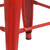 Flash Furniture CH-31320-24-RED-WD-GG Red Textured Wood Seat With Galvanized Steel Counter Height Backless Bar Stool
