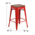 Flash Furniture CH-31320-24-RED-WD-GG Red Textured Wood Seat With Galvanized Steel Counter Height Backless Bar Stool