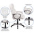 Flash Furniture GO-2236M-WH-GG White Bonded Leather Padded Arms Mid Back Design Executive Swivel Office Chair