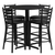 Flash Furniture HDBF1021-GG 30" Dia. x 42" H Black Laminate Finish Round Table Set with 4 Metal Ladder Back Bar Stools