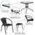 Flash Furniture TLH-073SQ-037BK2-GG Black Steel Square Table Set with 2 Chairs