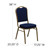 Flash Furniture FD-C01-ALLGOLD-2056-GG Navy Blue Patterned Fabric Gold Powder Coated Frame Finish Hercules Series Stacking Banquet Chair