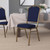 Flash Furniture FD-C01-ALLGOLD-2056-GG Navy Blue Patterned Fabric Gold Powder Coated Frame Finish Hercules Series Stacking Banquet Chair