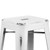 Flash Furniture ET-BT3503-30-WH-GG 30" H White Galvanized Steel with Drain Hole Seat Bar Stool