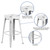 Flash Furniture ET-BT3503-30-WH-GG 30" H White Galvanized Steel with Drain Hole Seat Bar Stool