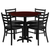 Flash Furniture HDBF1030-GG 36" Dia. x 30" H Mahogany Laminate Finish Round Table Set with 4 Metal Ladder Back Chairs