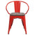 Flash Furniture CH-31270-RED-WD-GG Red Metal Back with Arms Vertical Slat Wood Seat Bistro Style Stacking Armchair