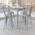 Flash Furniture CH-51040-40-SIL-GG Silver Square Brace Underneath Top Table