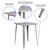 Flash Furniture CH-51040-40-SIL-GG Silver Square Brace Underneath Top Table