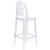 Flash Furniture OW-GHOSTBACK-29-GG Transparent Crystal Molded Polycarbonate Oval Back Ghost Counter Stool