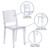Flash Furniture FH-121-APC-GG Transparent Crystal Molded Polycarbonate Plain Back Phantom Series Stacking Side Chair