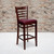 Flash Furniture XU-DGW0005BARLAD-MAH-BURV-GG Burgundy Vinyl Seat With Ladder Back Mahogany Finish Beechwood Frame Hercules Series Restaurant Bar Stool