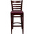 Flash Furniture XU-DGW0005BARLAD-MAH-BURV-GG Burgundy Vinyl Seat With Ladder Back Mahogany Finish Beechwood Frame Hercules Series Restaurant Bar Stool